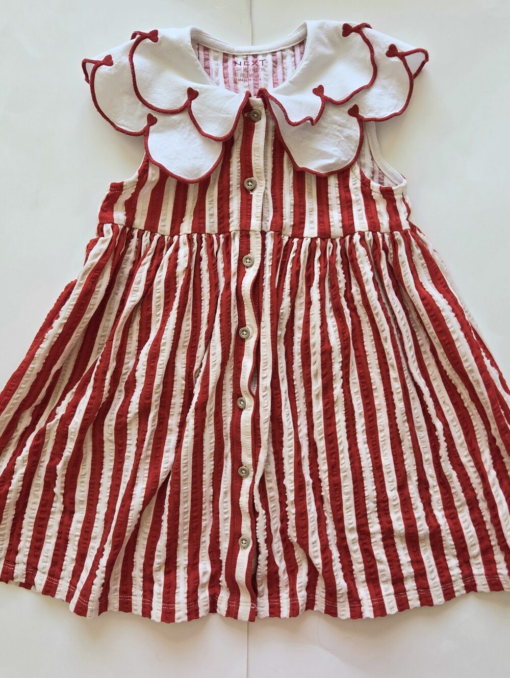 Next Frill Collar Striped Dress